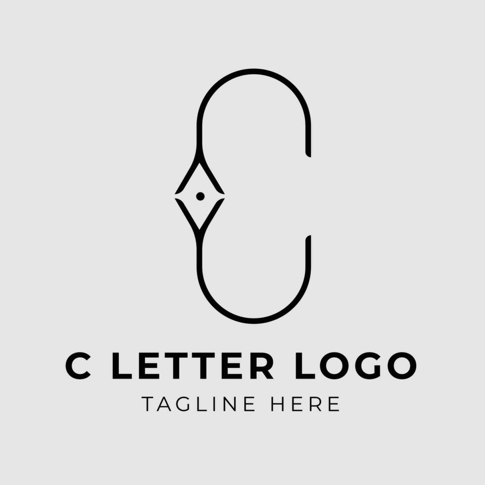 c modern brief logo ontwerp concept vector