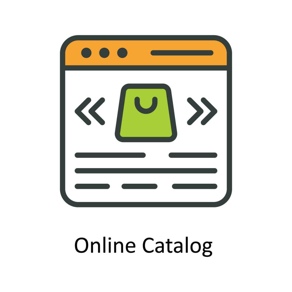 online catalogus vector vullen schets pictogrammen. gemakkelijk voorraad illustratie voorraad