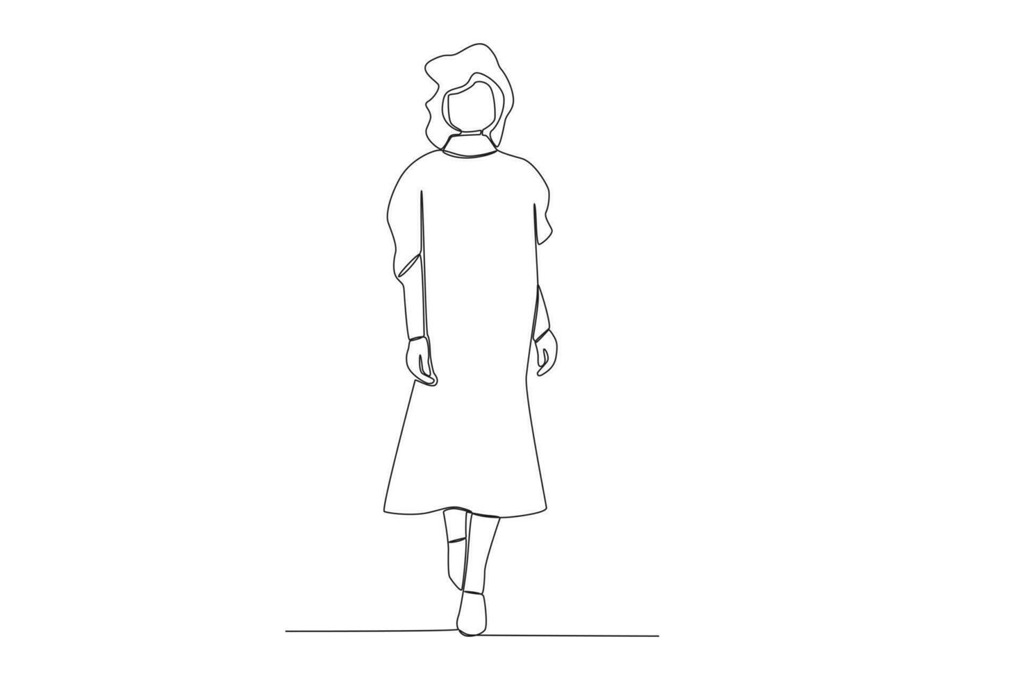 een vrouw poseren in een lang jurk vector