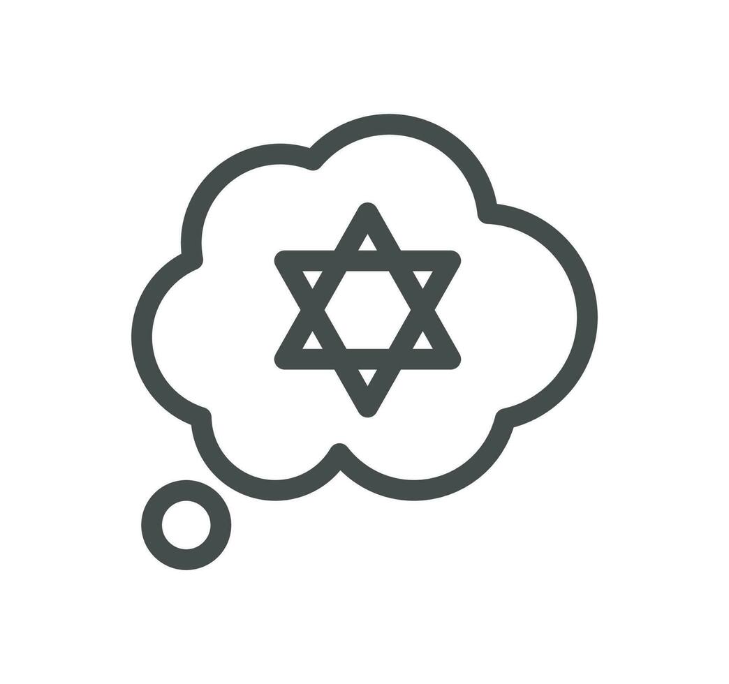 religie symbolen verwant icoon schets en lineair vector. vector