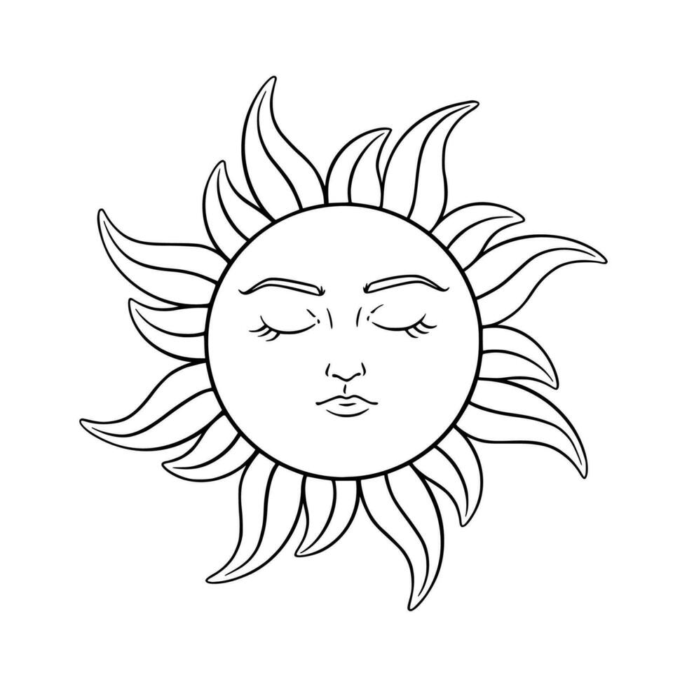 tarot zon astrologie symbool. geestelijk tarot zon element. vector illustratie