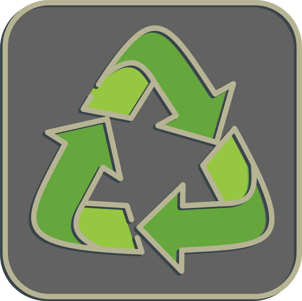 icoon gerecycled pakket. verpakking symbool elementen. pictogrammen in reliëf stijl. mooi zo voor afdrukken, affiches, logo, Product verpakking, teken, expeditie, enz. vector