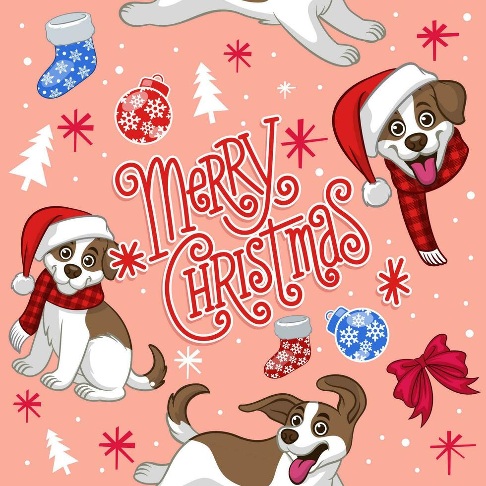 naadloos ontwerp van jack russel hond Kerstmis vector