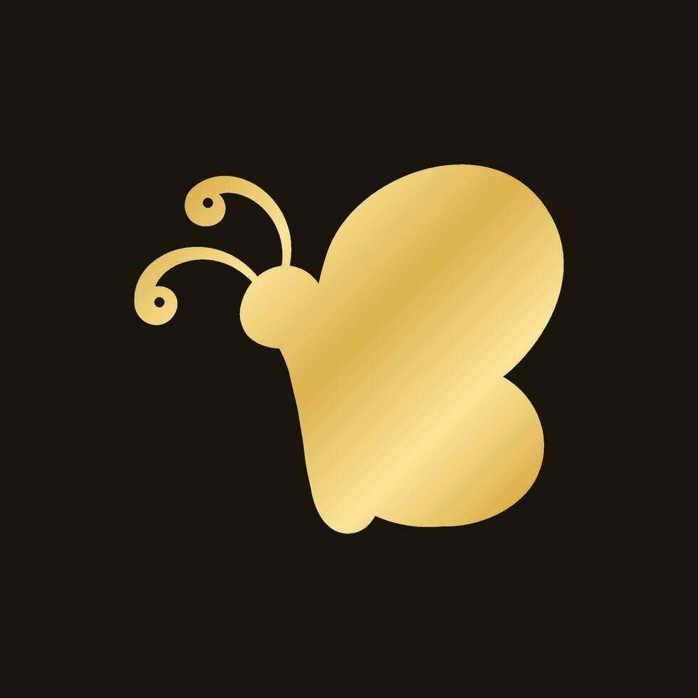 goud vlinder logo. abstract gouden vlinder silhouet icoon vector illustratie.