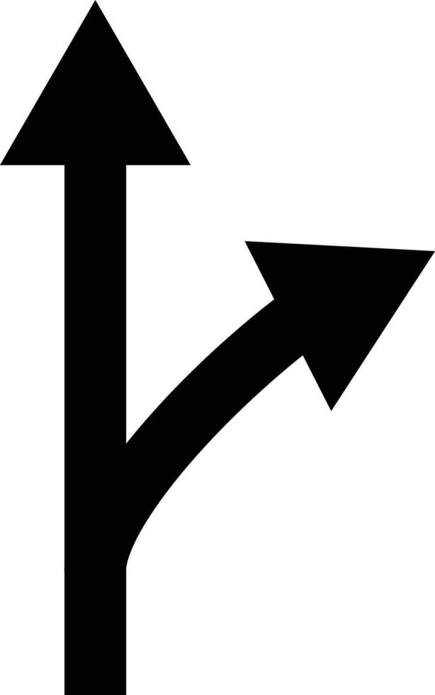 twee manier kruispunt Rechtsaf pijl icoon . kruispunt Rechtsaf teken vector