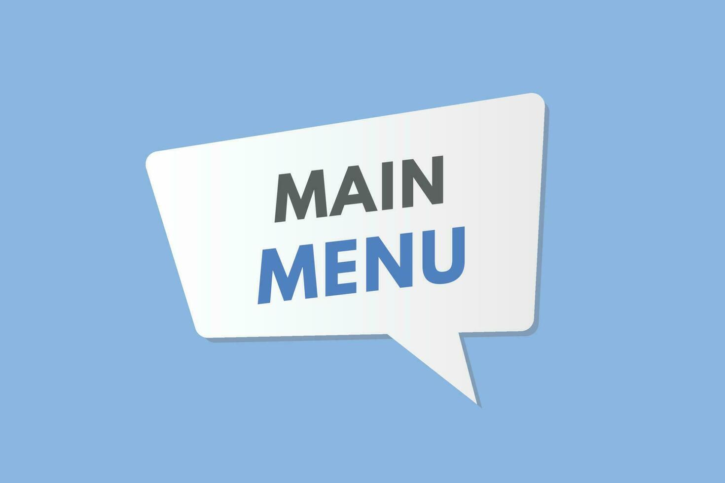 hoofd menu tekst knop. hoofd menu teken icoon etiket sticker web toetsen vector