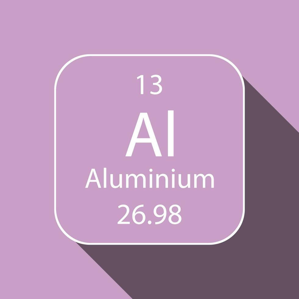 aluminium symbool met lang schaduw ontwerp. chemisch element van de periodiek tafel. vector illustratie.