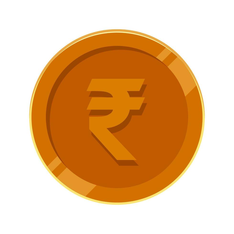 roepie Indië munt bronzen geld roepie koper valuta symbool vector