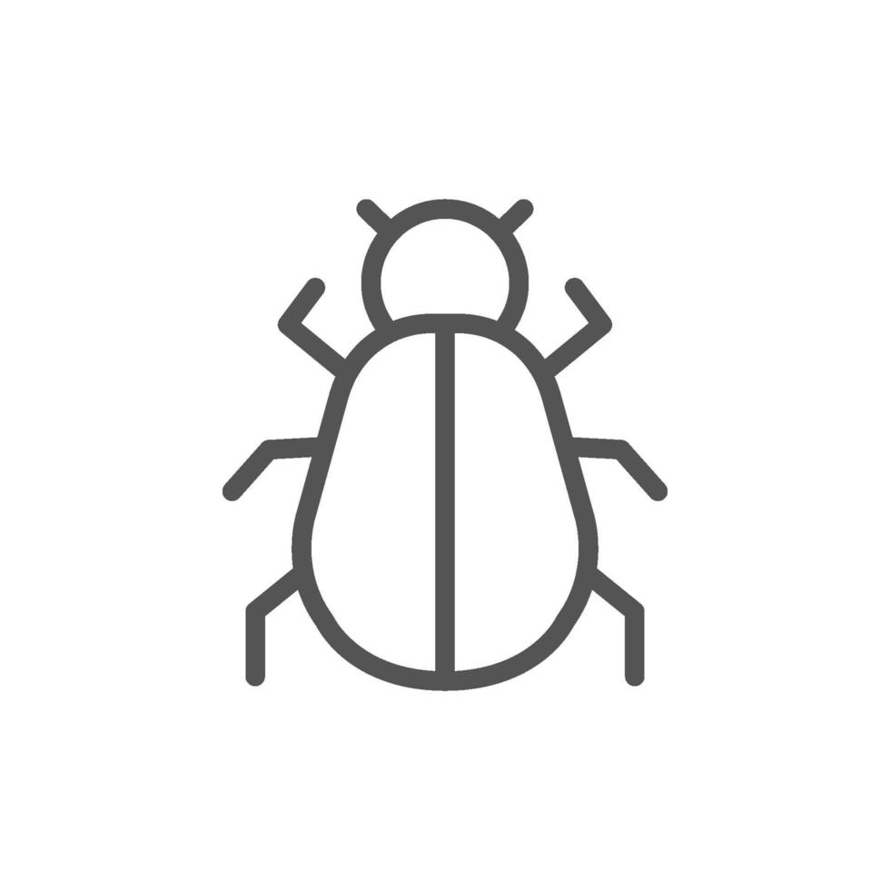 software bug of programma bug lijntekeningen vector pictogram voor mobiele apps en websites