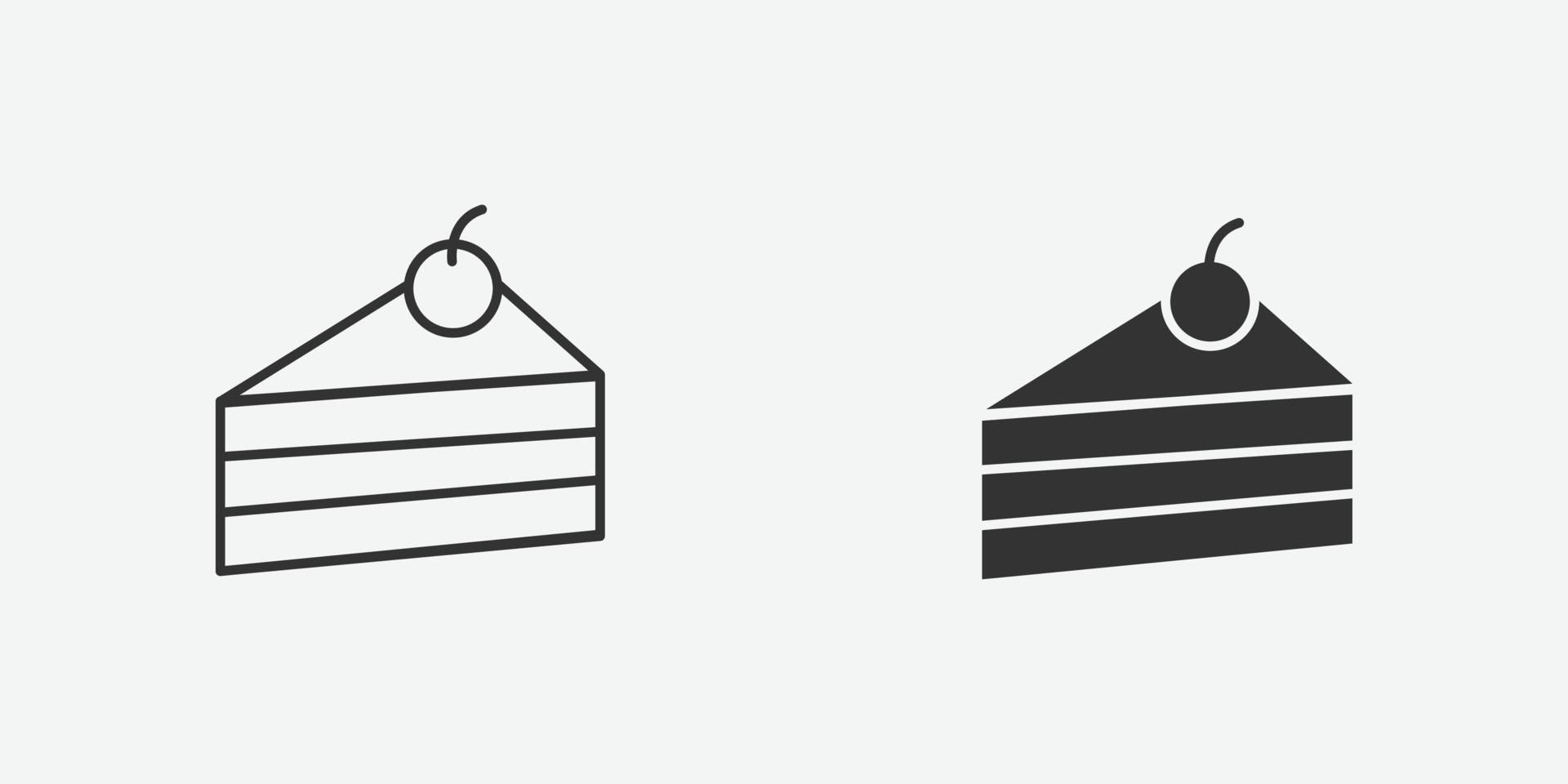 chocoladetaart segment pictogram vector