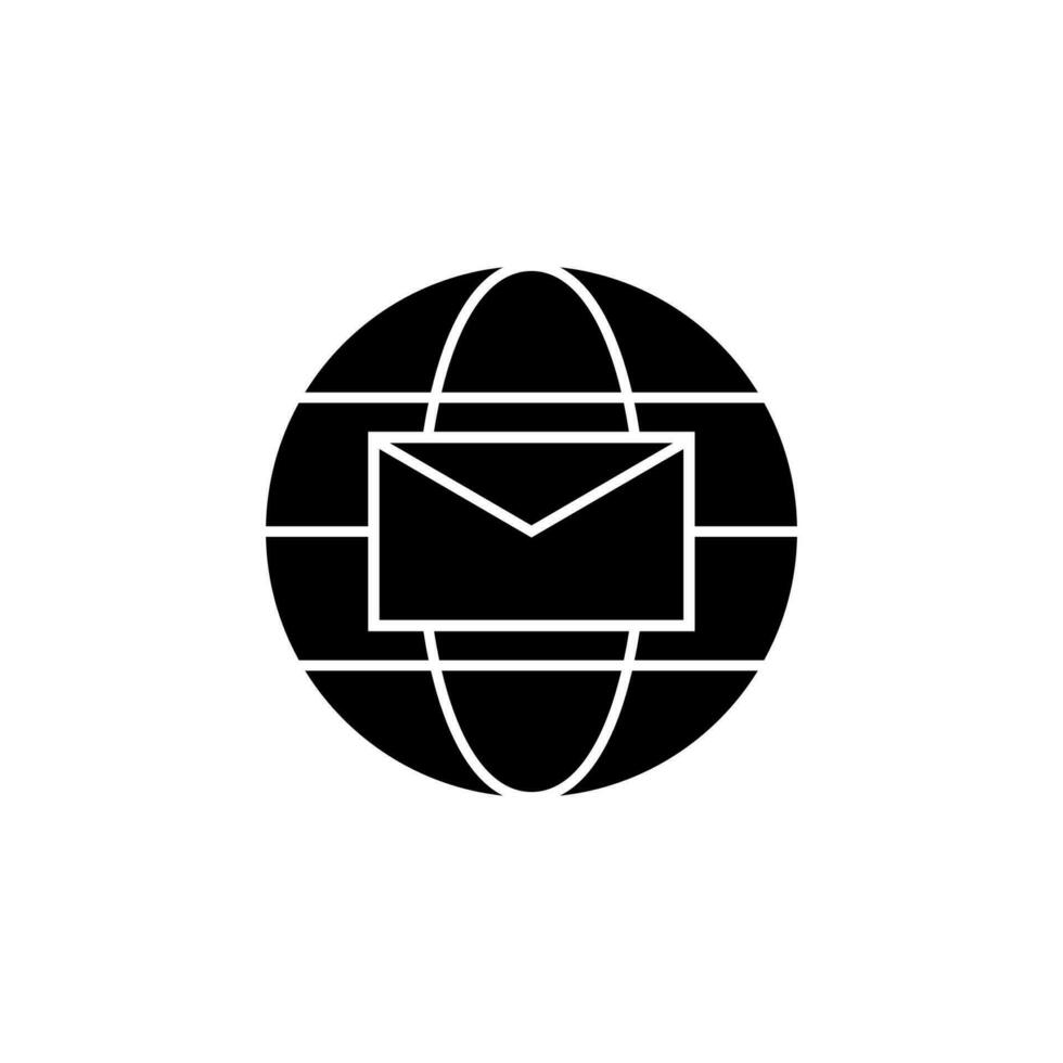 wereldbol mail vector icoon illustratie