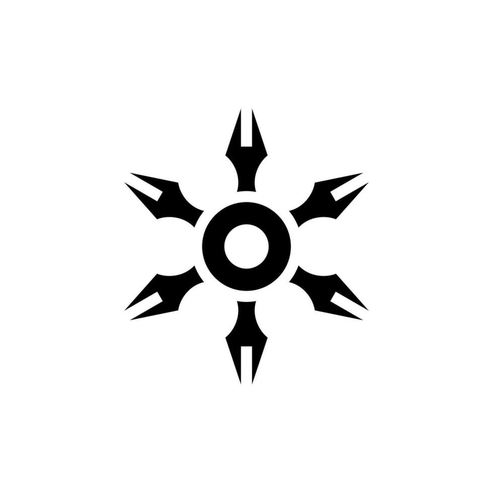 shuriken wapen leger glyph icoon vector illustratie