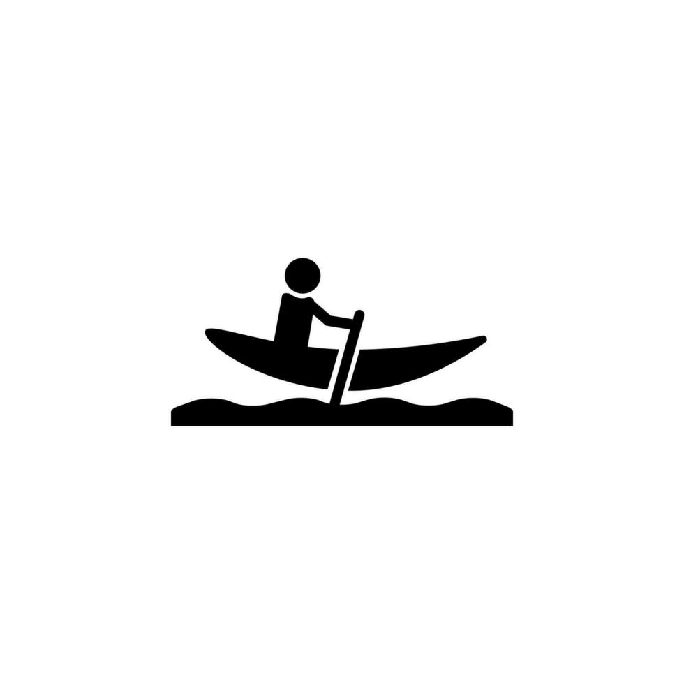 Mens in boot met peddelen vector icoon illustratie