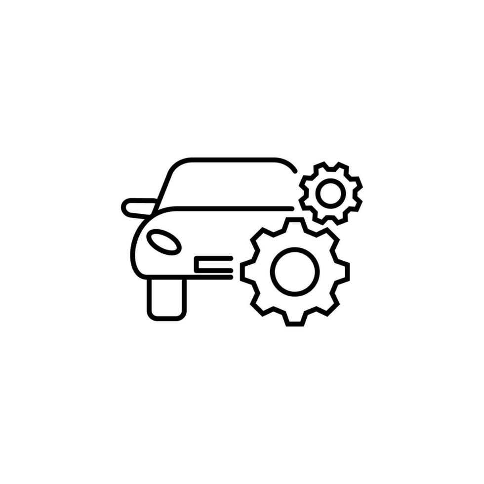 auto en versnellingen vector icoon illustratie