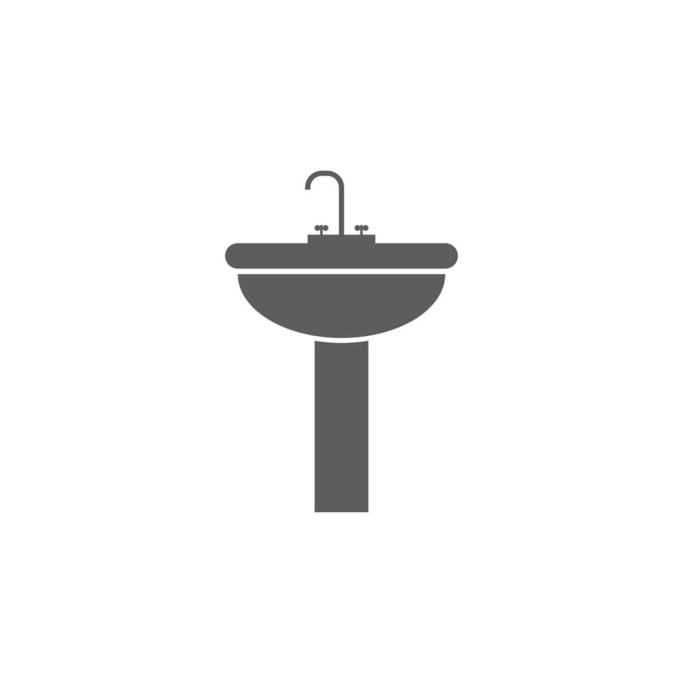 wastafel in de badkamer vector icoon illustratie