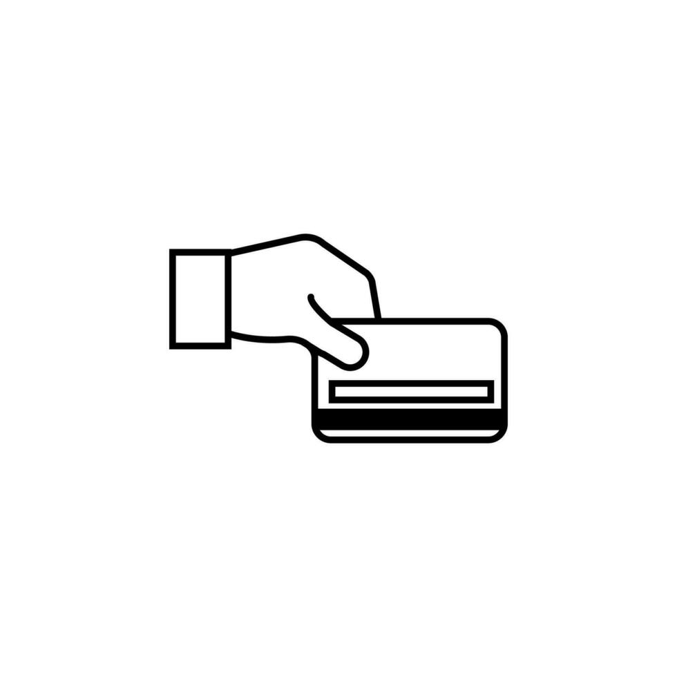 hand- Holding een credit kaart vector icoon illustratie