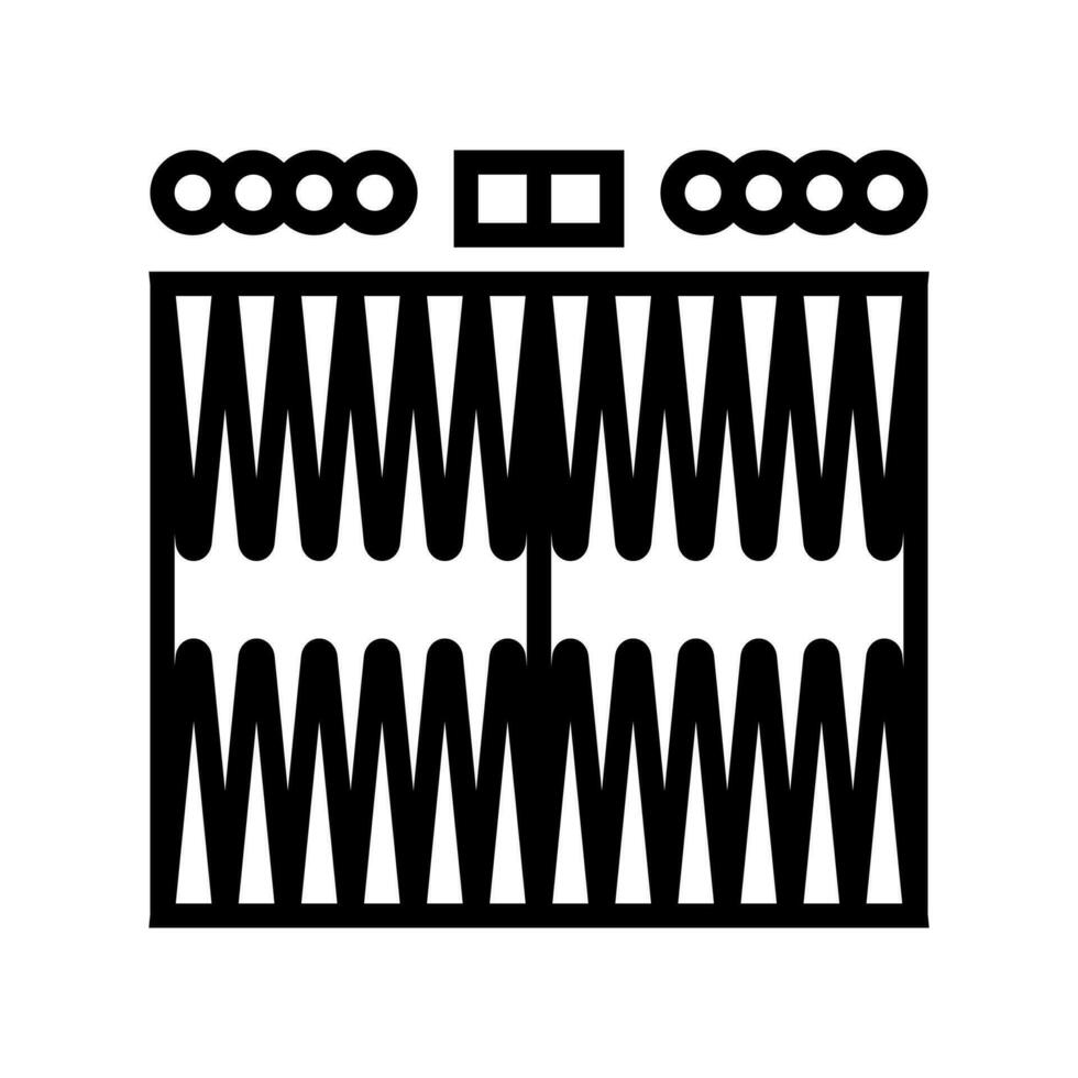 backgammon spel bord tafel lijn icoon vector illustratie