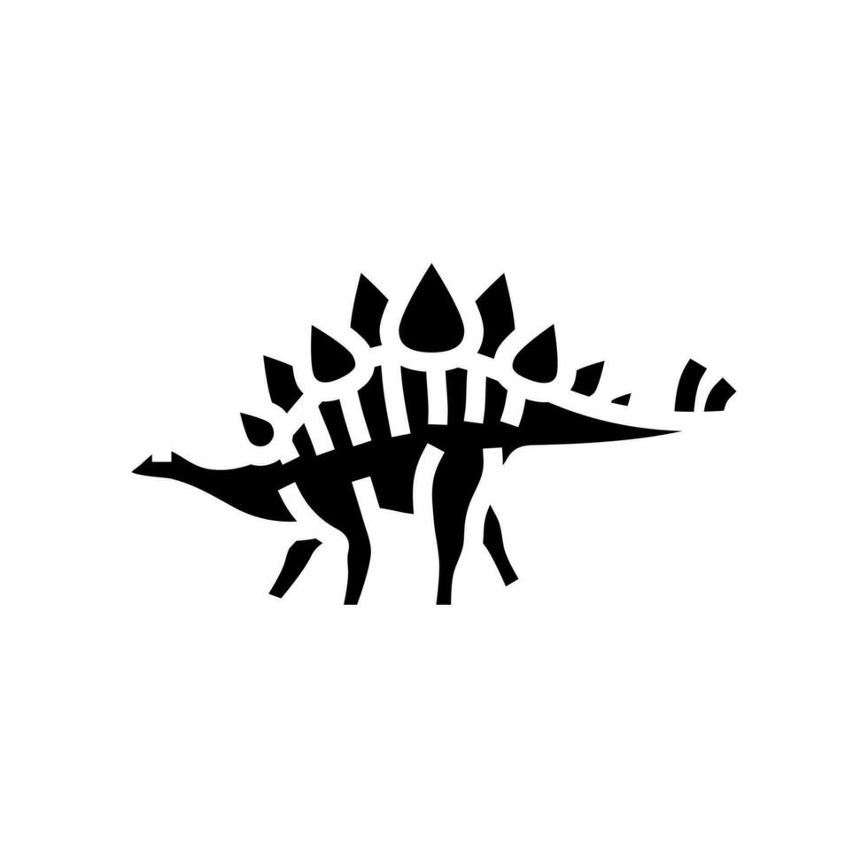 stegosaurus dinosaurus dier glyph icoon vector illustratie