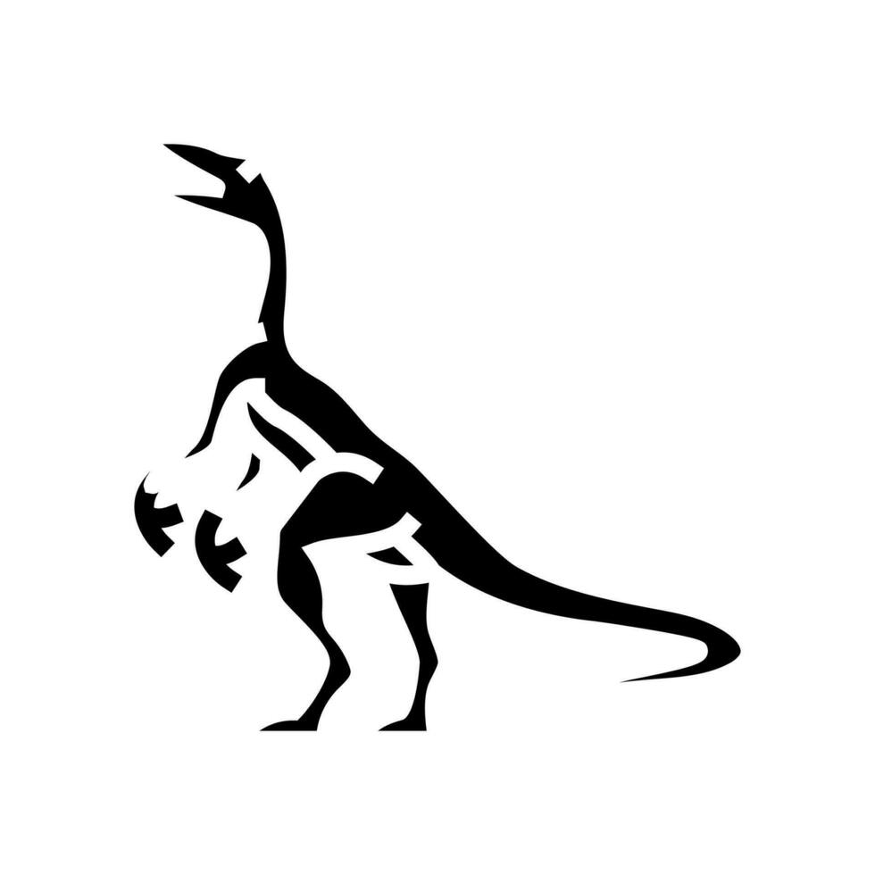 compognathus dinosaurus dier glyph icoon vector illustratie