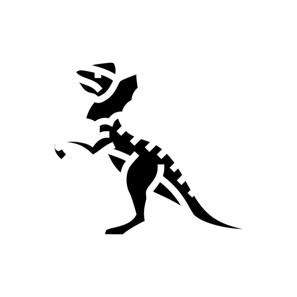 dilophosaurus dinosaurus dier glyph icoon vector illustratie