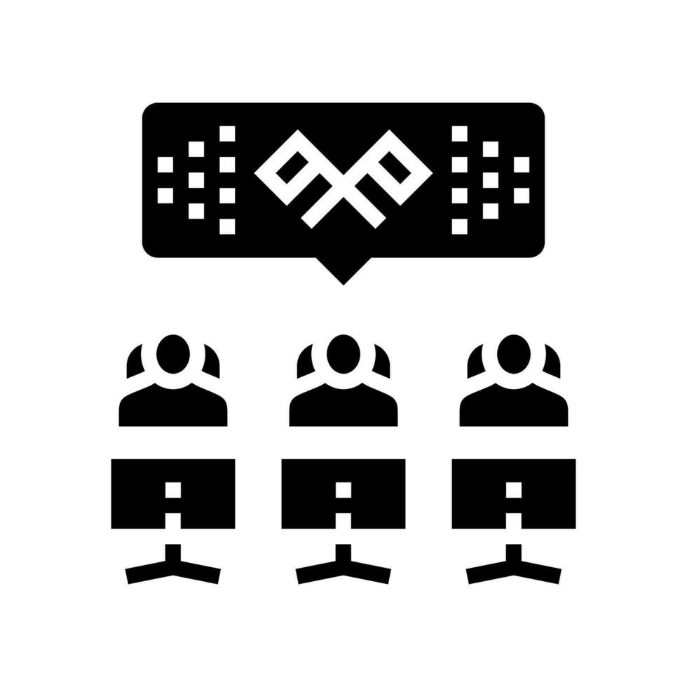 cyber sport team glyph icoon vector illustratie