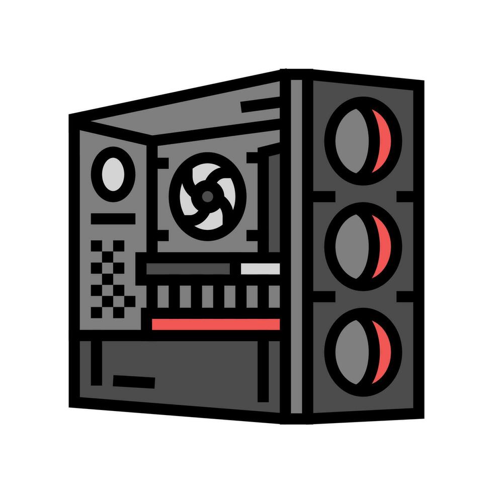 bureaublad gaming pc kleur icoon vector illustratie