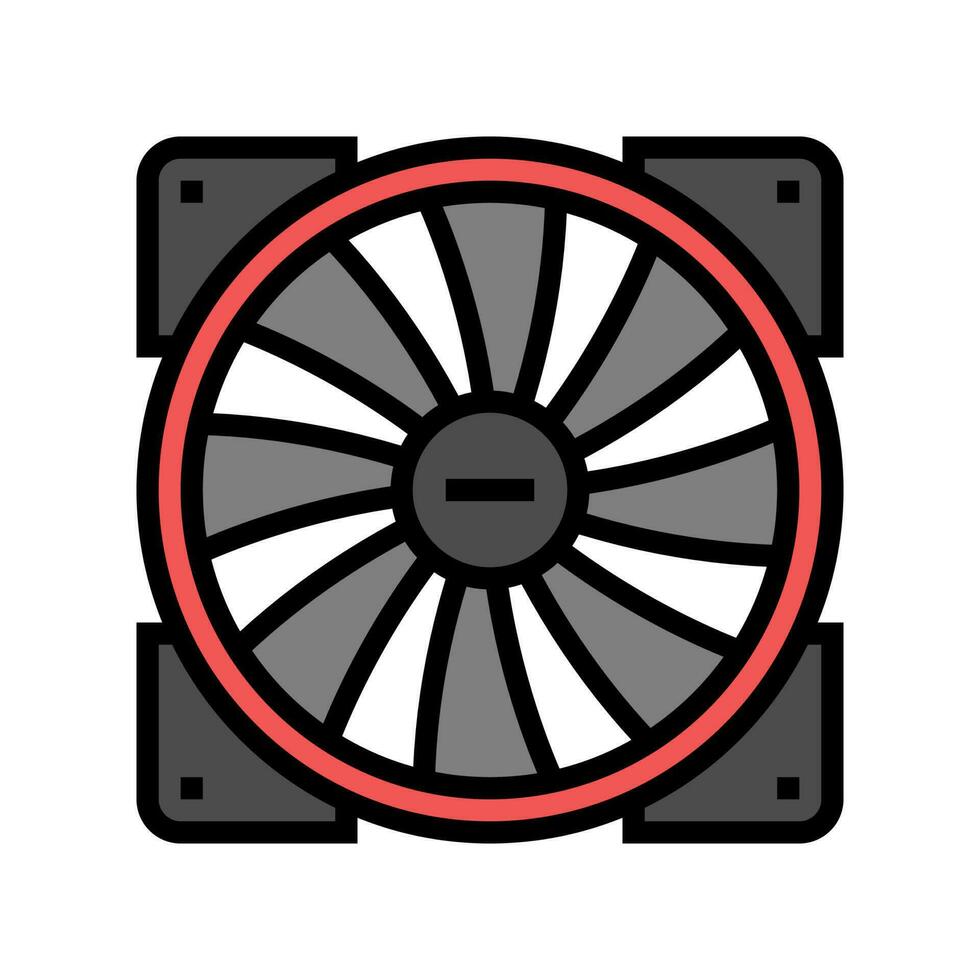 fans gaming pc kleur icoon vector illustratie