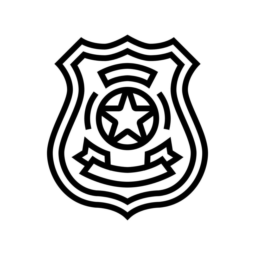 Politie insigne misdrijf lijn icoon vector illustratie