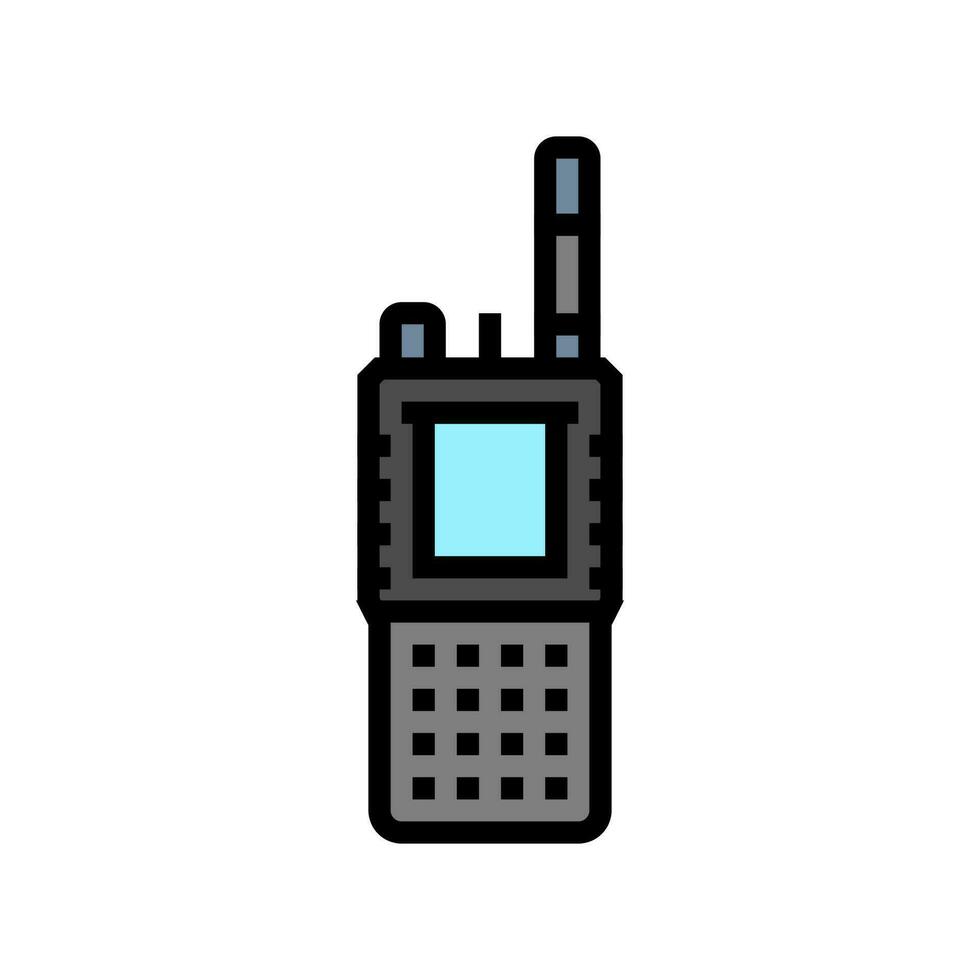 Politie walkie talkie misdrijf kleur icoon vector illustratie