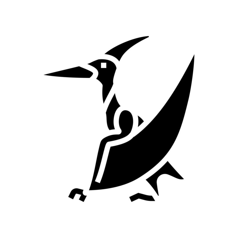 pteranodon dinosaurus dier glyph icoon vector illustratie