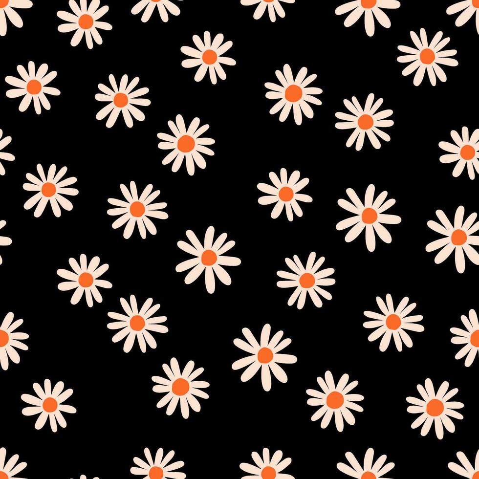 abstract bloemen structuur met hand- getrokken madeliefje bloemen. vector naadloos patroon met schattig weinig bloemen. voorjaar bloeien achtergrond