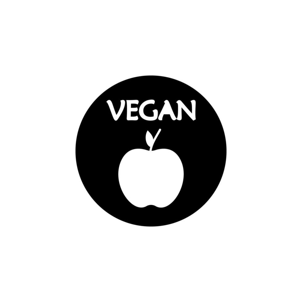 appel, de woord veganistisch vector icoon illustratie