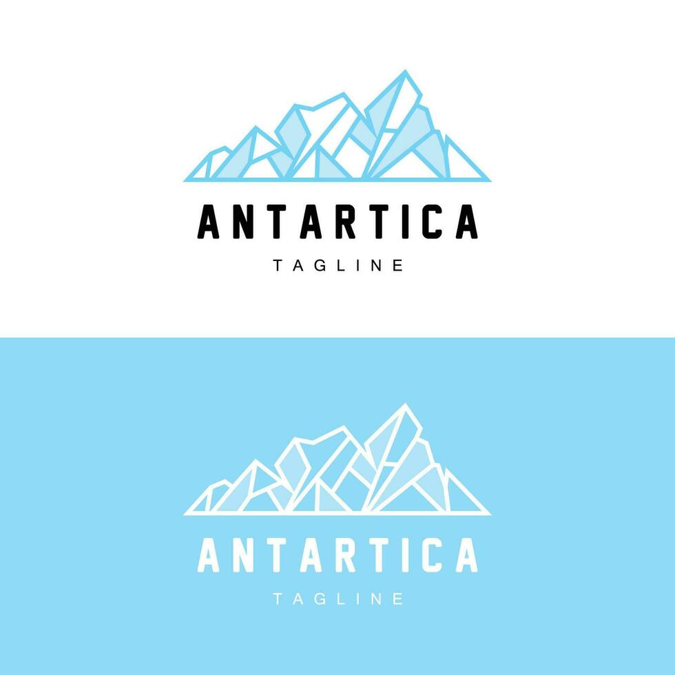 berg logo, antarctisch ijsberg logo ontwerp, natuur landschap vector, Product merk illustratie icoon vector