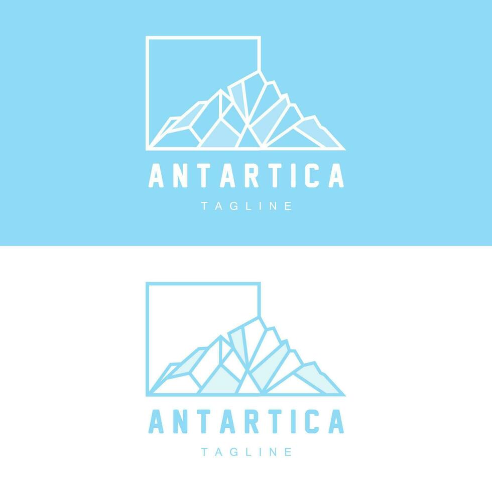 berg logo, antarctisch ijsberg logo ontwerp, natuur landschap vector, Product merk illustratie icoon vector