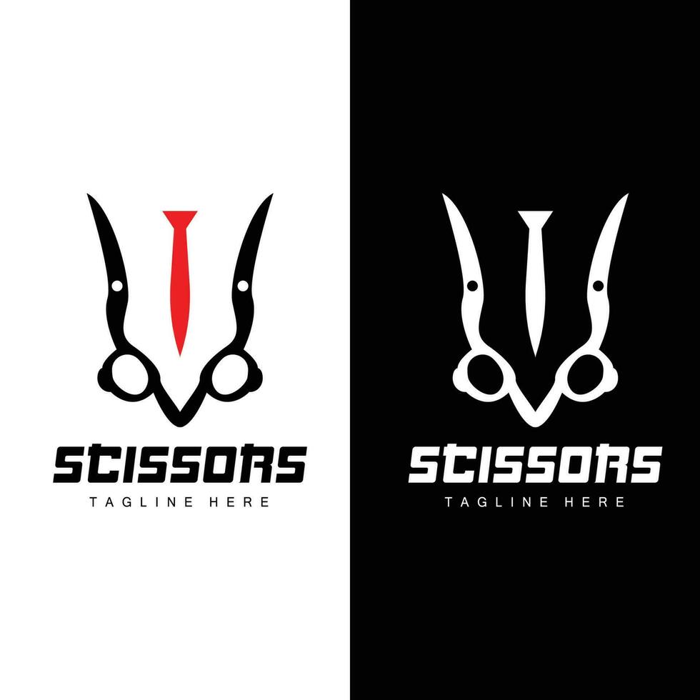 schaar logo, snijdend gereedschap vector, kapperszaak scheermes schaar gemakkelijk ontwerp, illustratie sjabloon icoon vector