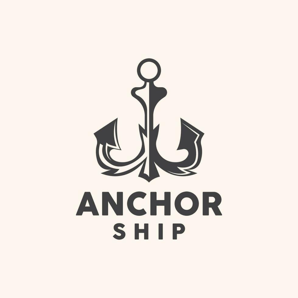 anker logo, gemakkelijk elegant ontwerp, nautische schip vector, icoon symbool illustratie vector