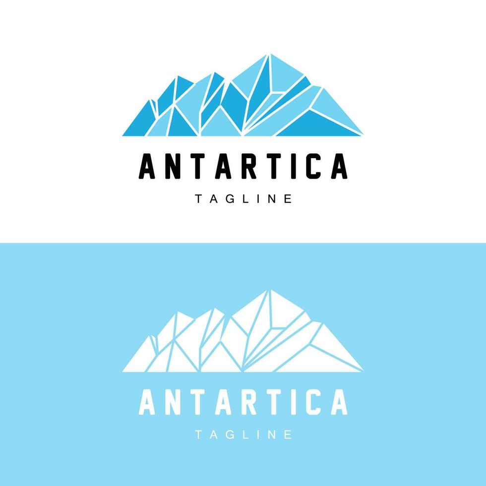 berg logo, antarctisch ijsberg logo ontwerp, natuur landschap vector, Product merk illustratie icoon vector