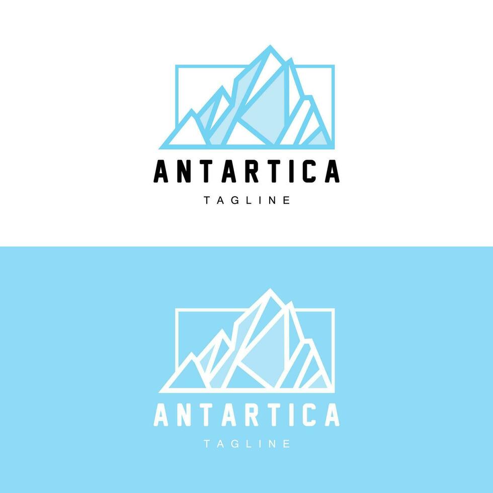 berg logo, antarctisch ijsberg logo ontwerp, natuur landschap vector, Product merk illustratie icoon vector