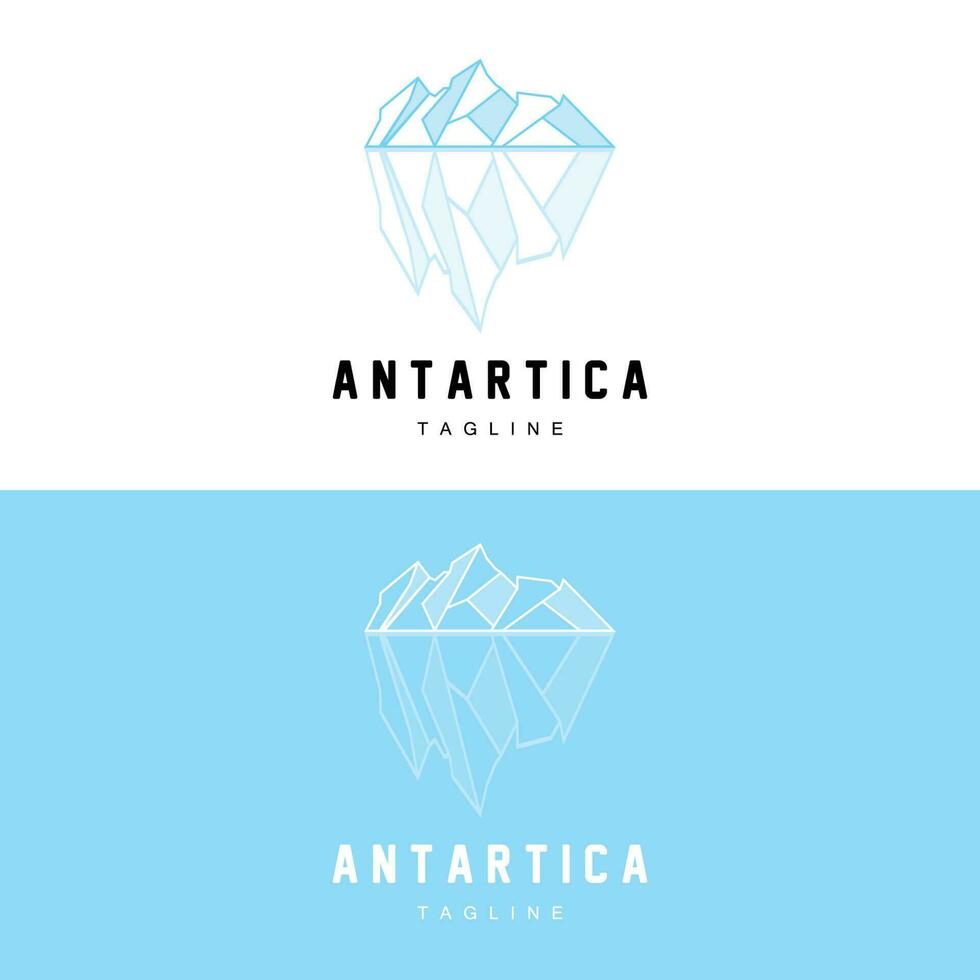 berg logo, antarctisch ijsberg logo ontwerp, natuur landschap vector, Product merk illustratie icoon vector