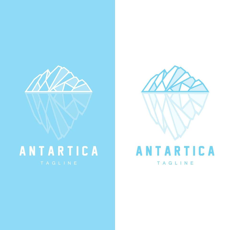 berg logo, antarctisch ijsberg logo ontwerp, natuur landschap vector, Product merk illustratie icoon vector