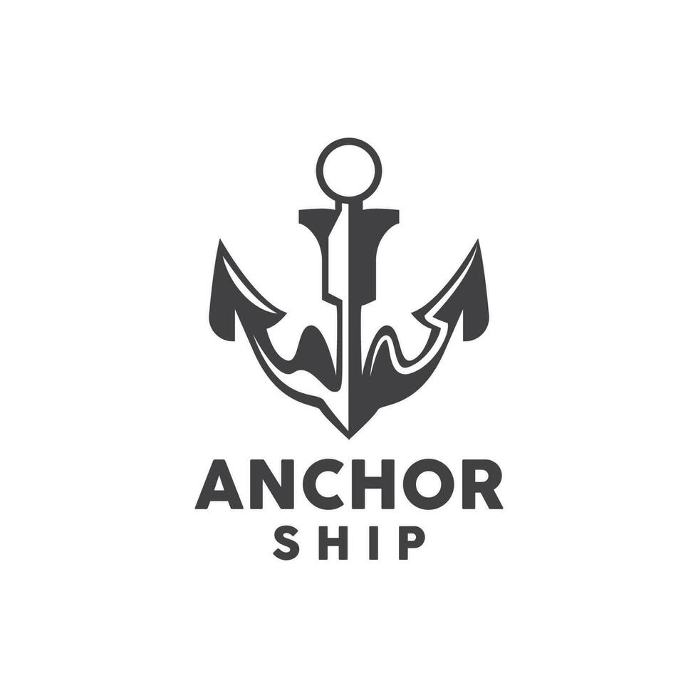 anker logo, gemakkelijk elegant ontwerp, nautische schip vector, icoon symbool illustratie vector