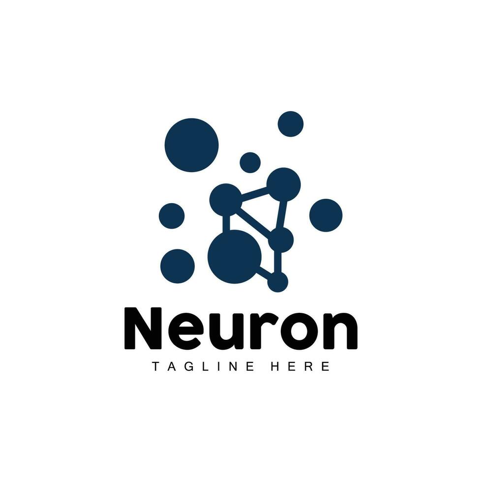 neuron logo ontwerp vector zenuw cel illustratie moleculair dna Gezondheid merk