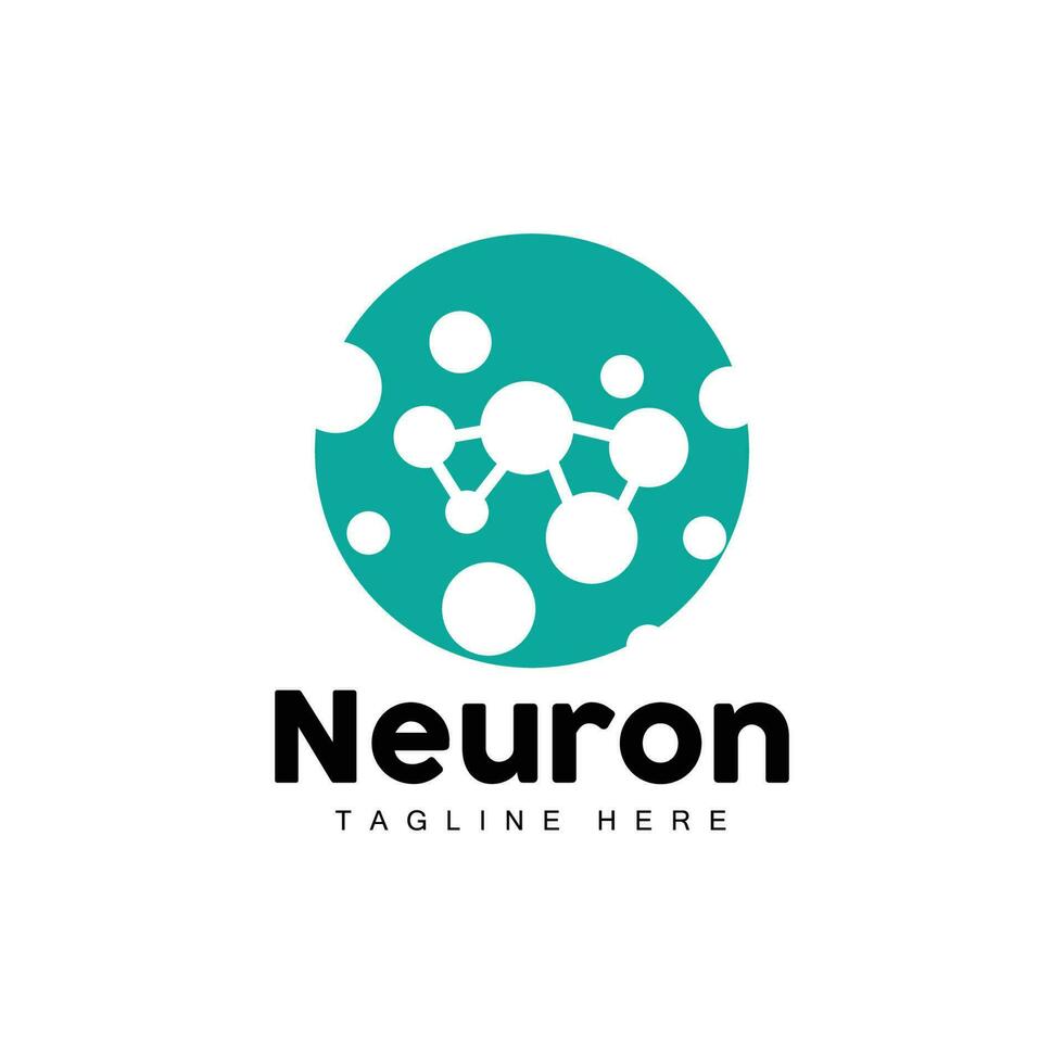 neuron logo ontwerp vector zenuw cel illustratie moleculair dna Gezondheid merk