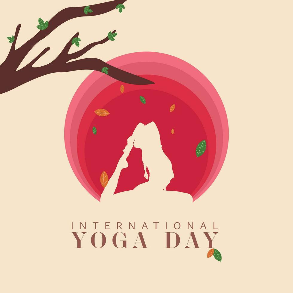 Internationale yoga dag vector illustratie banier, poster ontwerp