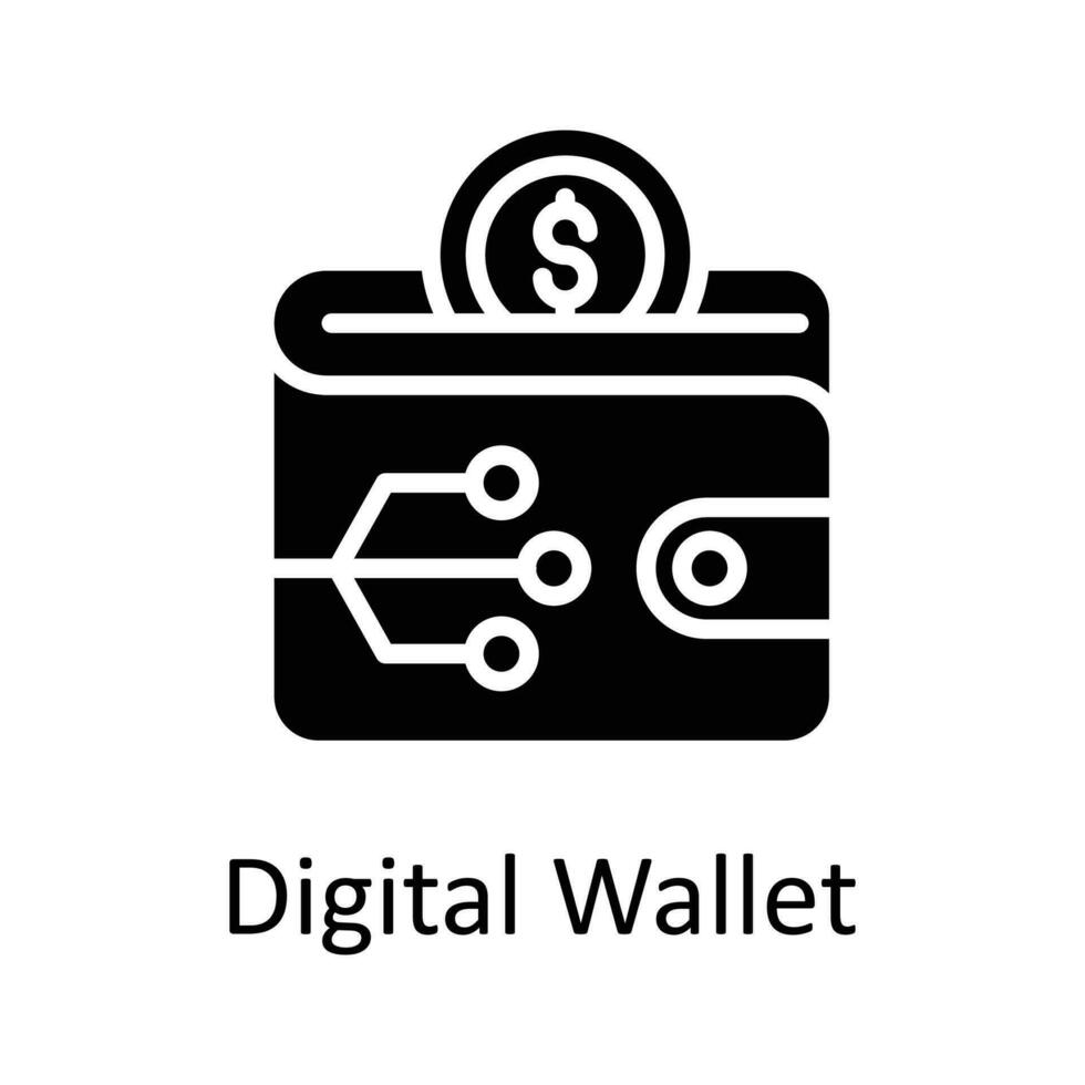 digitaal portemonnee vector solide pictogrammen. gemakkelijk voorraad illustratie voorraad