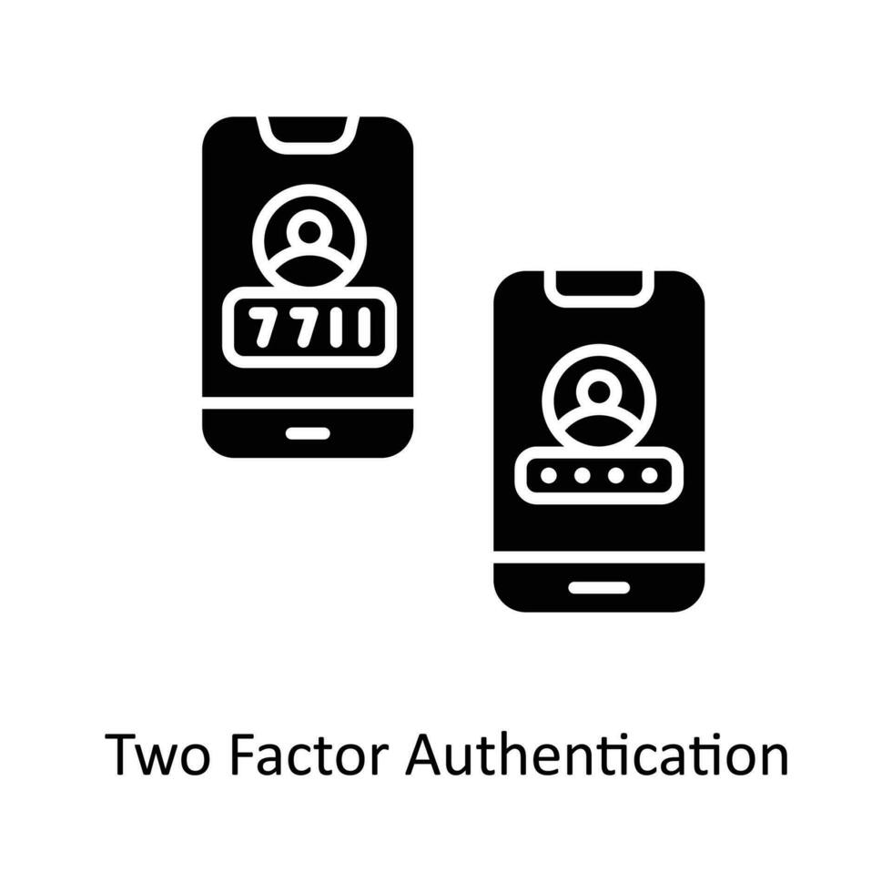 twee factor authenticatie vector solide pictogrammen. gemakkelijk voorraad illustratie voorraad