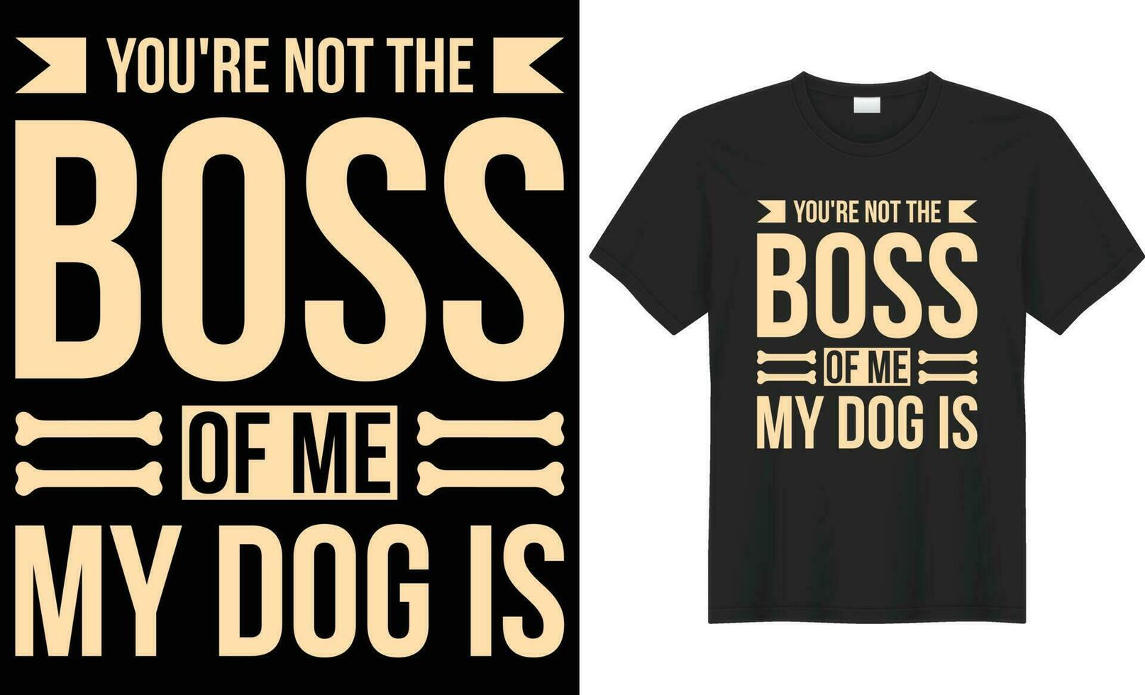 jij bent niet de baas van me mijn hond is typografie vector t-shirt ontwerp. perfect voor afdrukken items en Tassen, poster, sjabloon, spandoek. handgeschreven vector illustratie. geïsoleerd Aan zwart achtergrond.