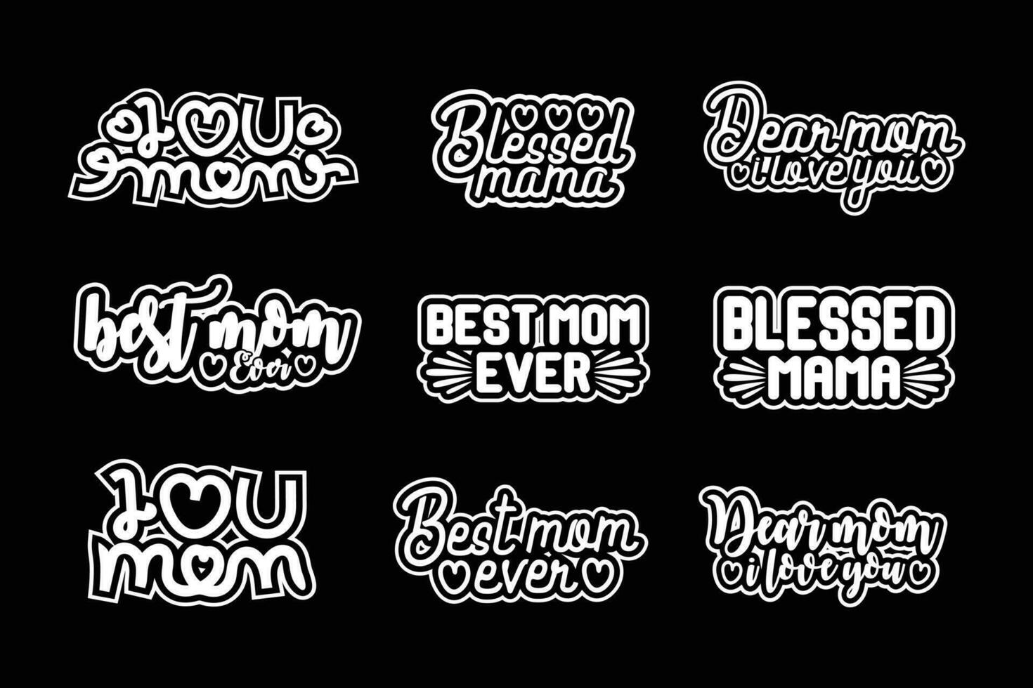 ik liefde u mama, het beste mam ooit, gezegend mama, hand- belettering typografie t shirt, moeder dag sticker ontwerp, gelukkig moeders dag sticker, mam SVG bundel, moeders dag geschenk shirt, poster, auto sticker vector