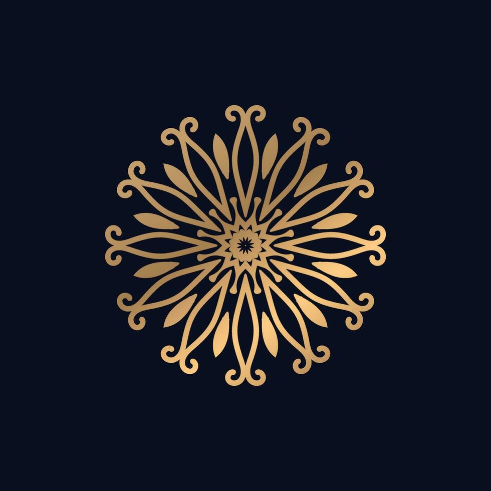 bloemen bloem patroon goud kleur Koninklijk mandala ontwerp vector voor achtergrond