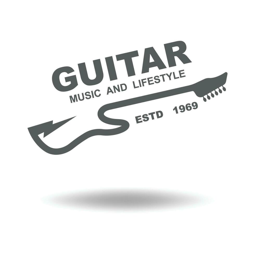 muziek- en band klassiek logo, gitaar, muziek- club wijnoogst logo vector